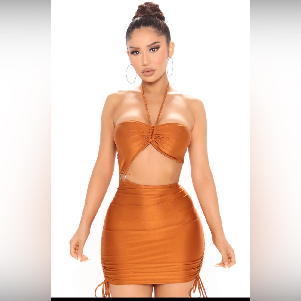 Fashion Nova copper mini dress